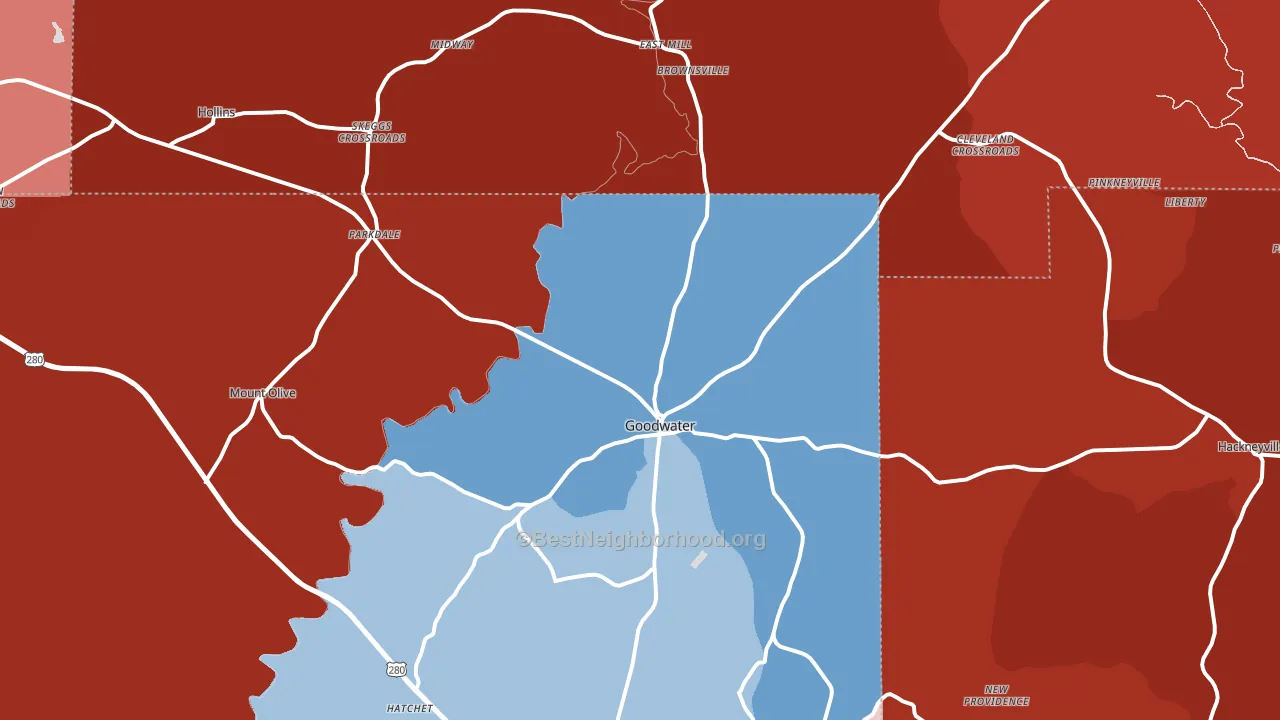 35072, AL block-group political-lean map