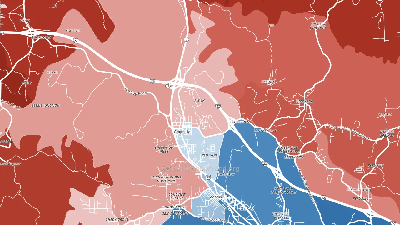 35073, AL block-group political-lean map