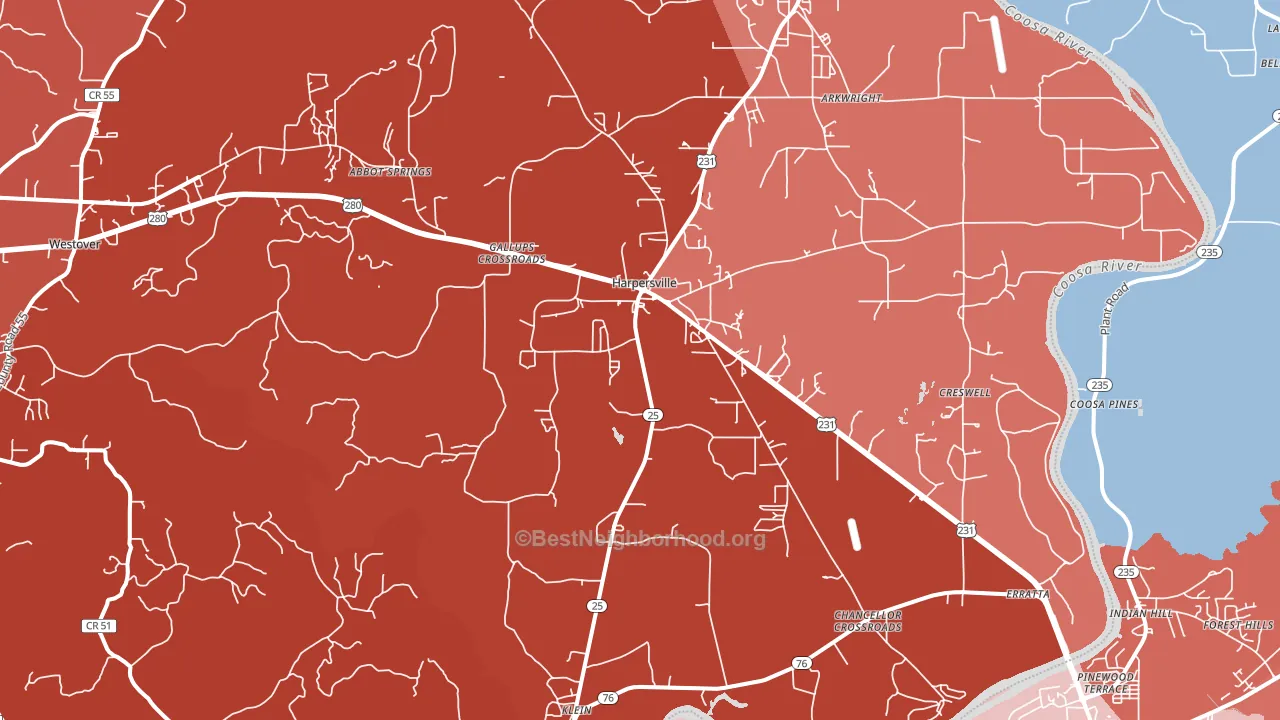35078, AL block-group political-lean map