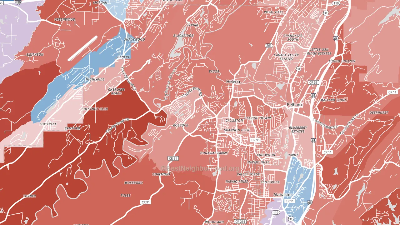 35080, AL block-group political-lean map