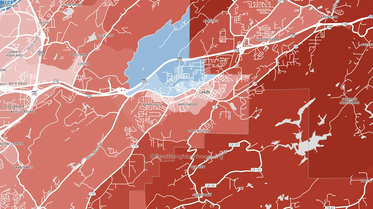 35094, AL block-group political-lean map