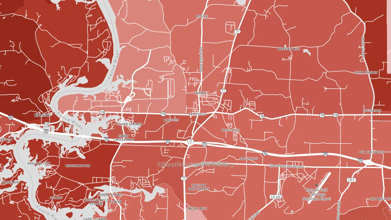 35096, AL block-group political-lean map