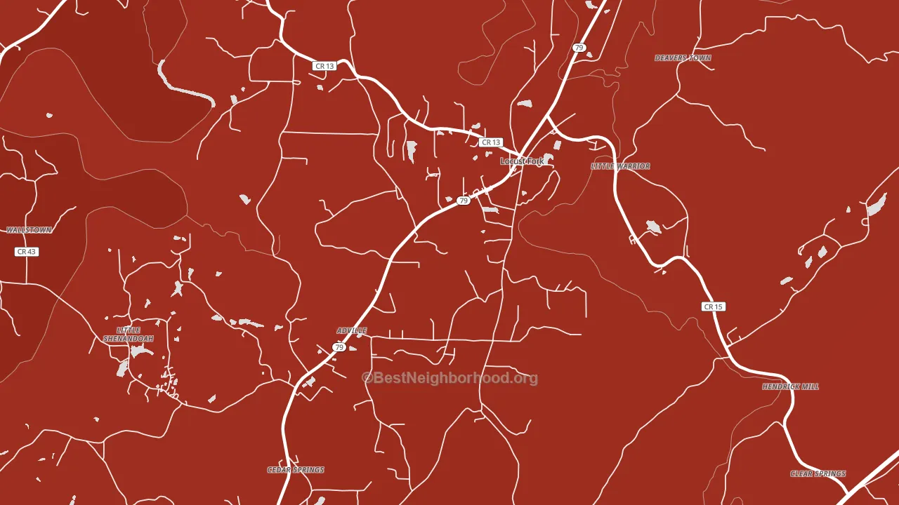 35097, AL block-group political-lean map