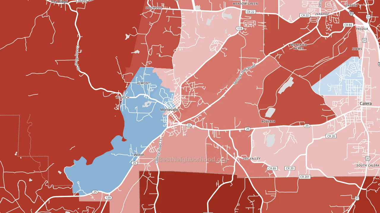 35115, AL block-group political-lean map