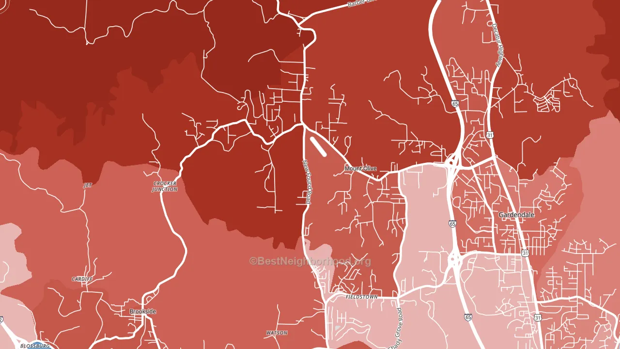 35117, AL block-group political-lean map