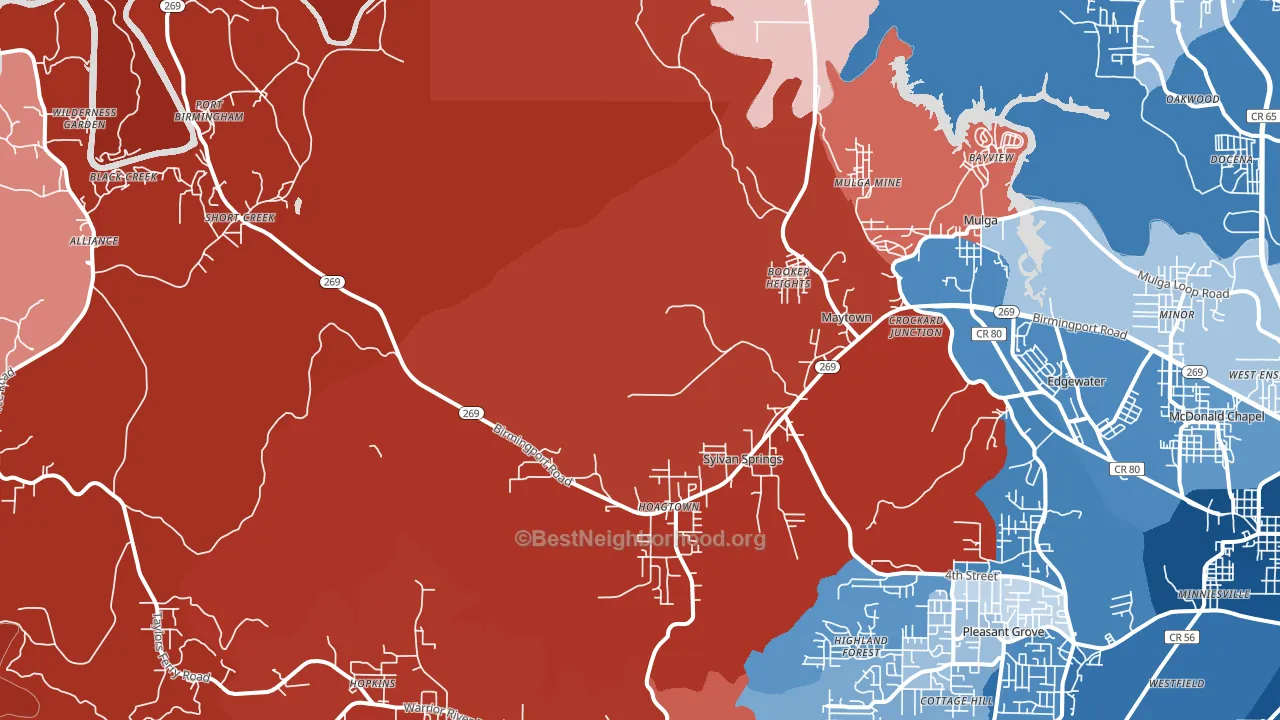 35118, AL block-group political-lean map