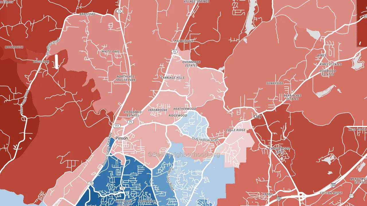 35126, AL block-group political-lean map