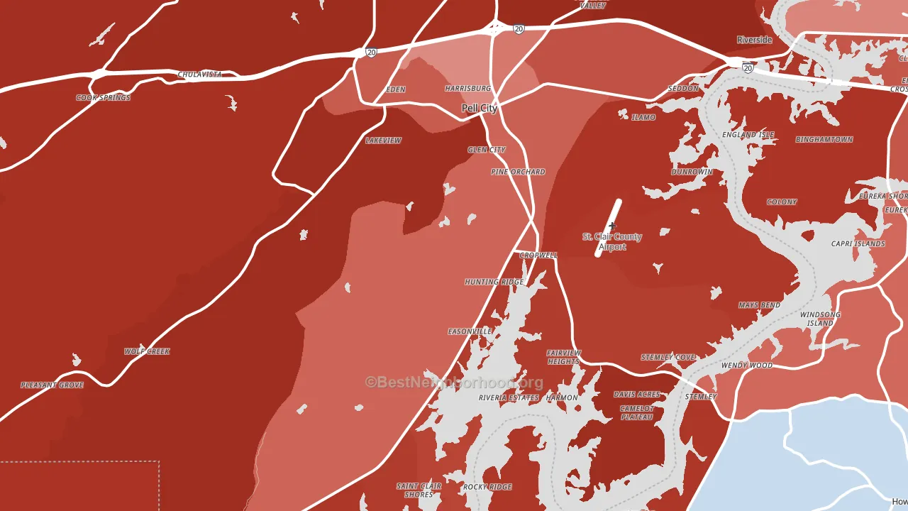 35128, AL block-group political-lean map