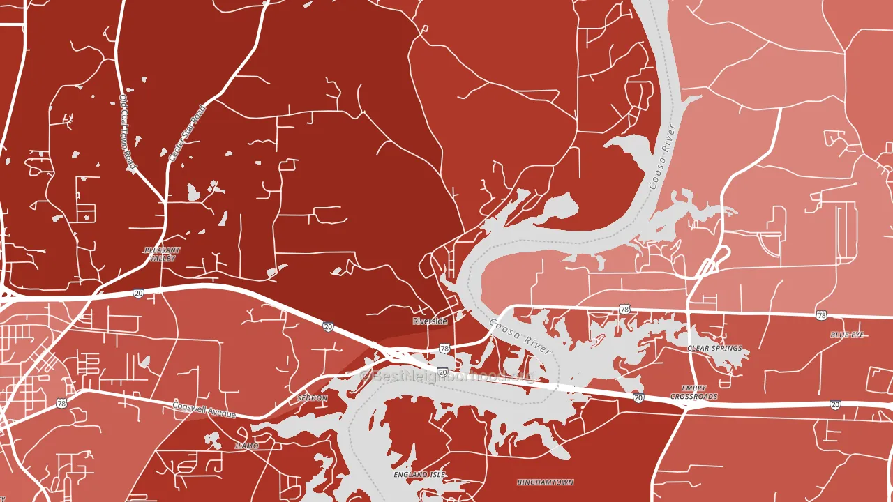 35135, AL block-group political-lean map