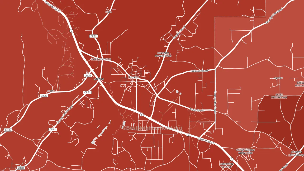 35148, AL block-group political-lean map