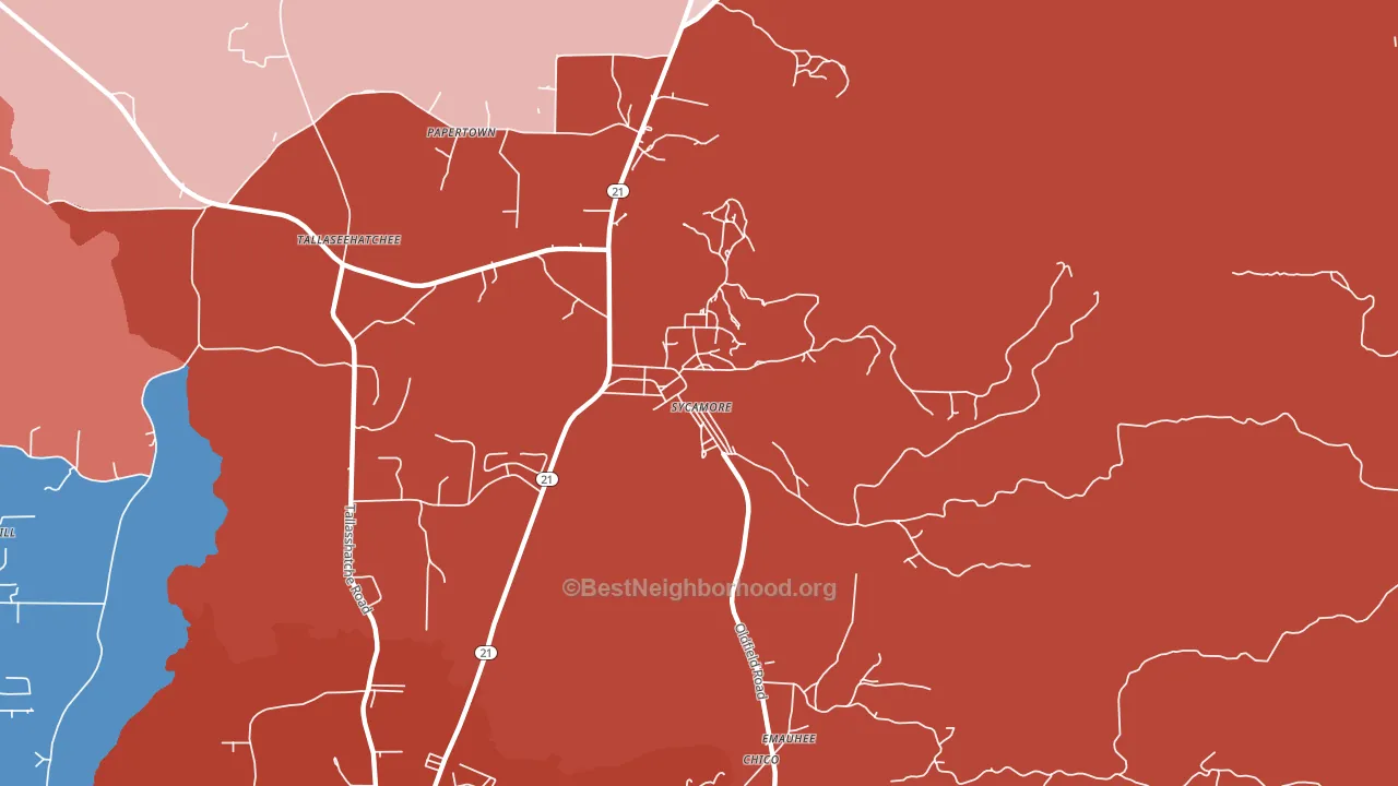 35149, AL block-group political-lean map