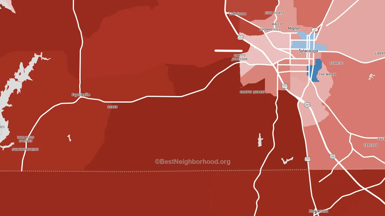 35151, AL block-group political-lean map