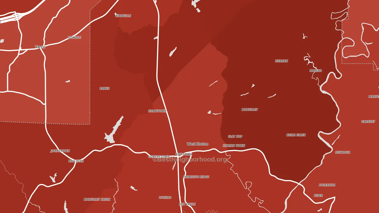 35184, AL block-group political-lean map