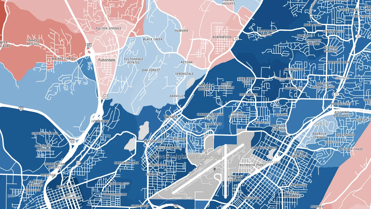 35217, AL block-group political-lean map