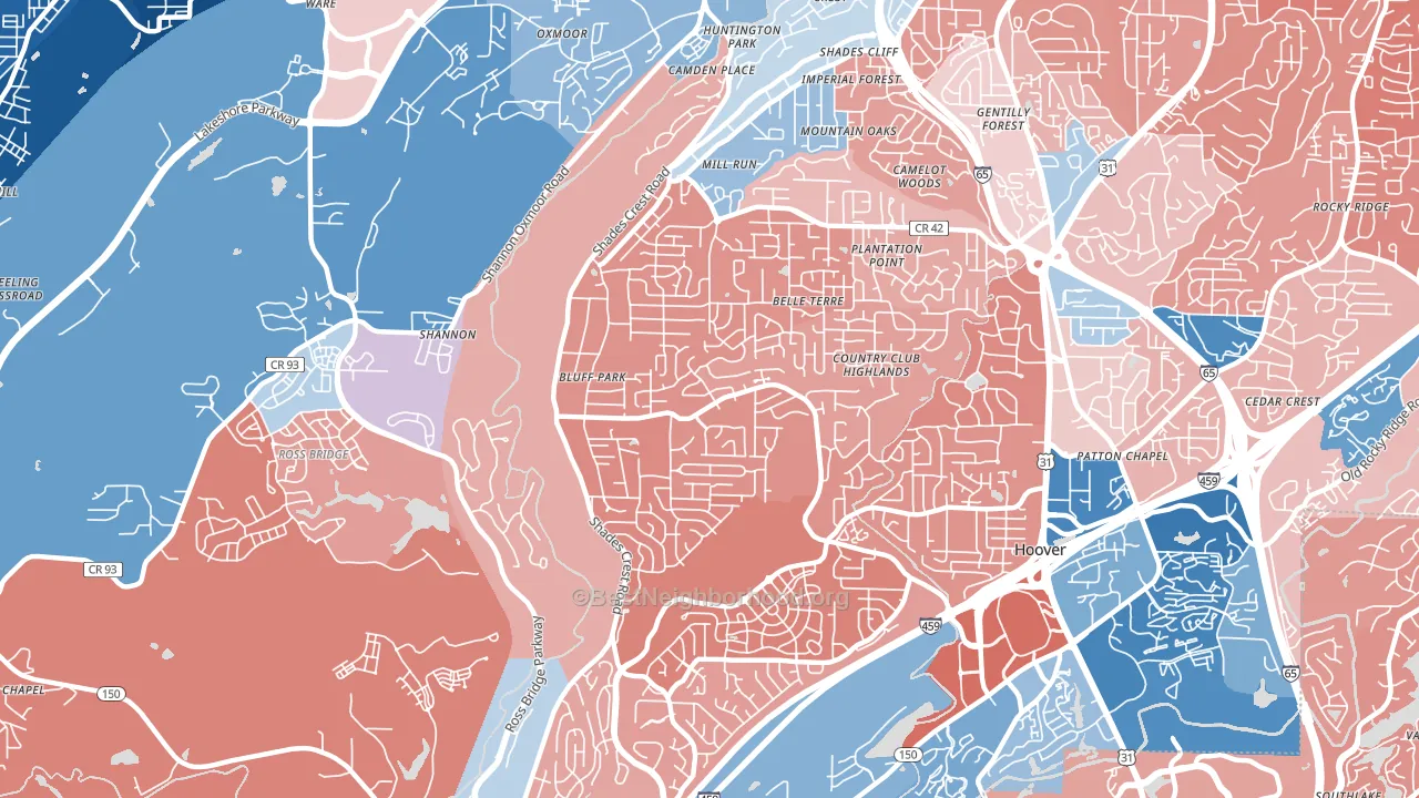 35226, AL block-group political-lean map