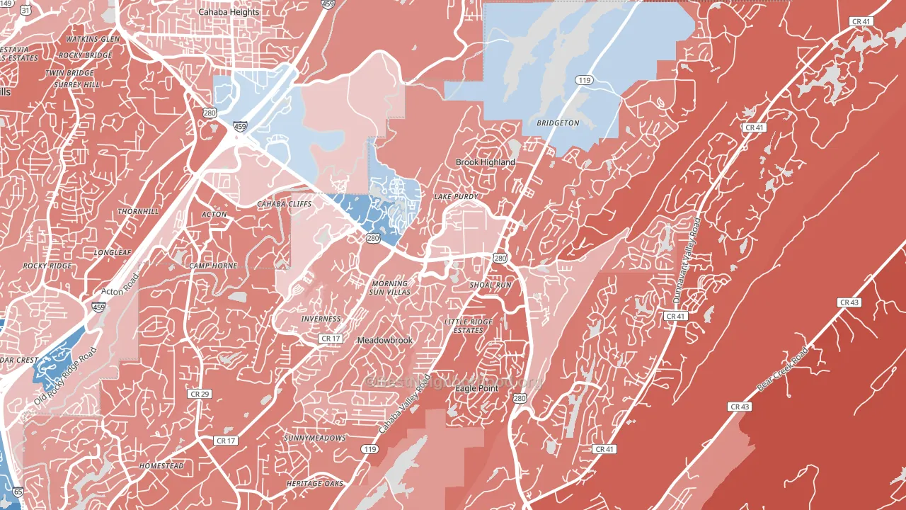 35242, AL block-group political-lean map