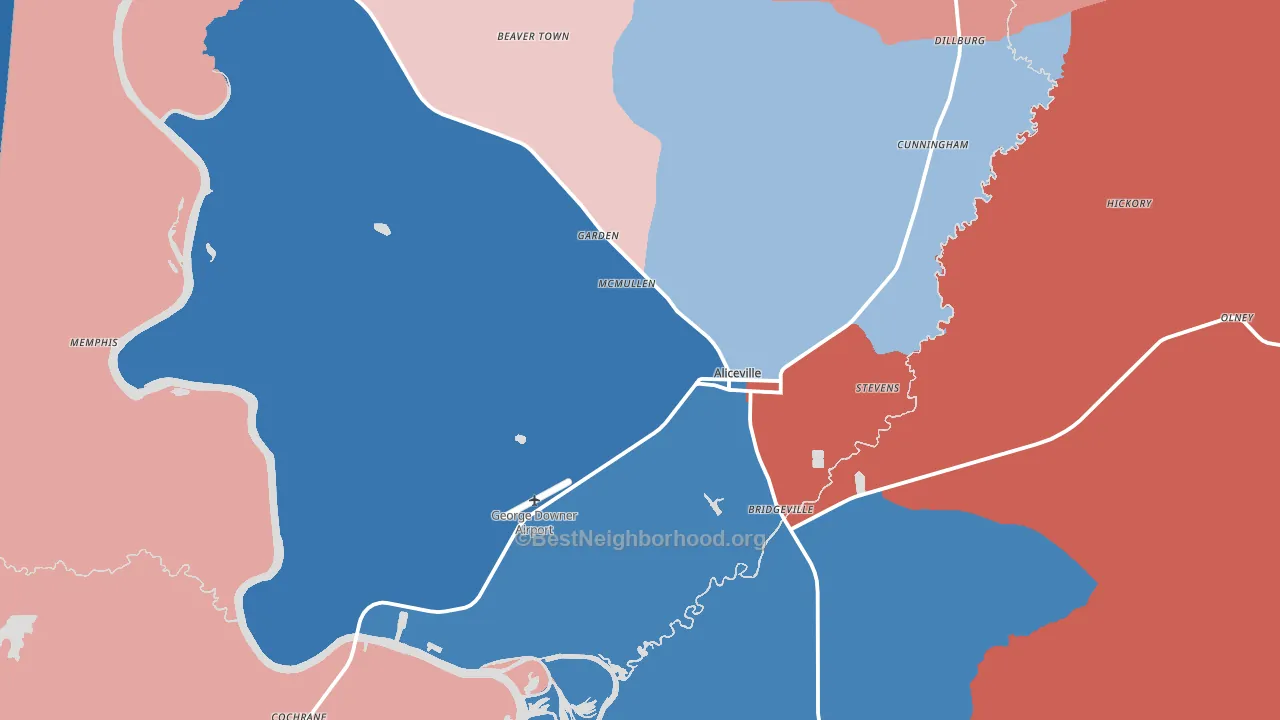 35442, AL block-group political-lean map