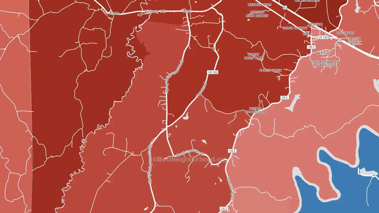 35446, AL block-group political-lean map