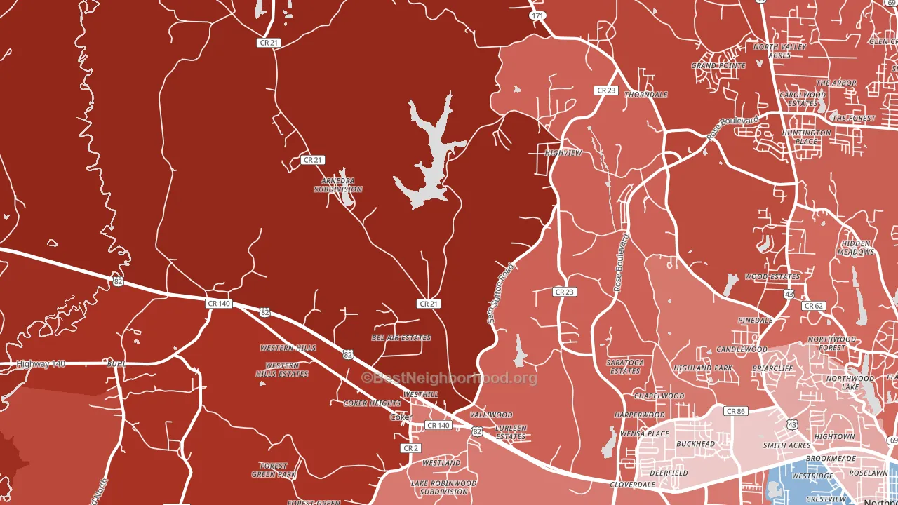 35452, AL block-group political-lean map