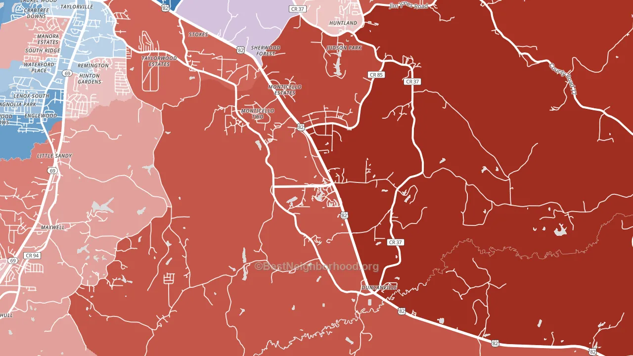 35456, AL block-group political-lean map