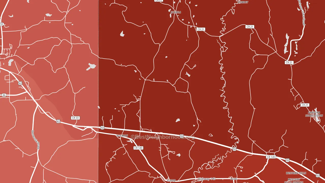 35458, AL block-group political-lean map