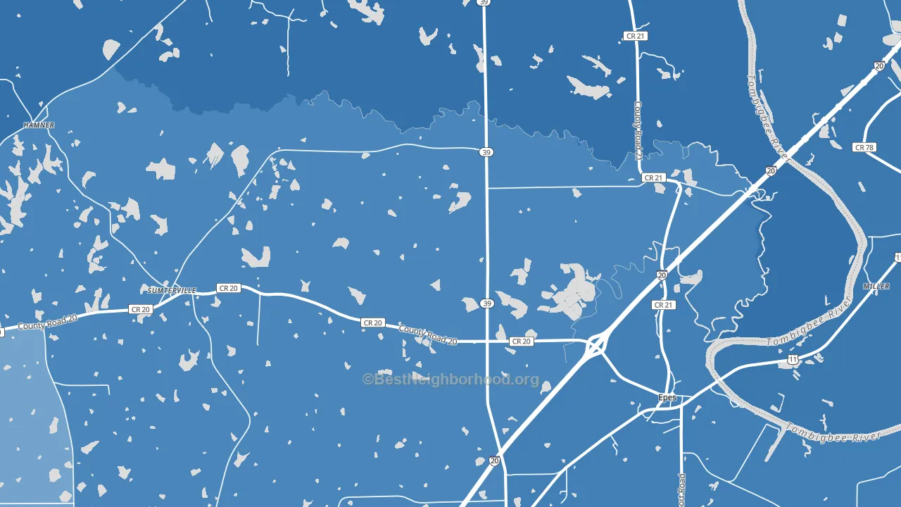 35460, AL block-group political-lean map