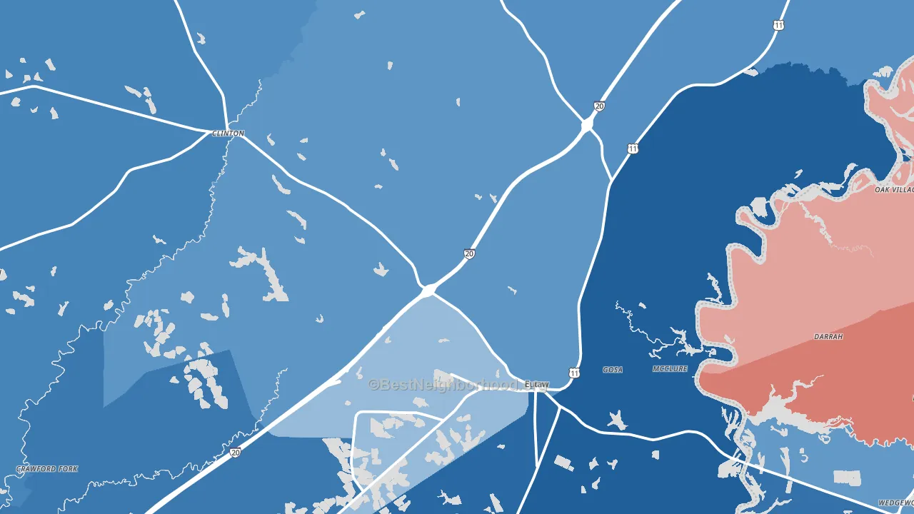 35462, AL block-group political-lean map