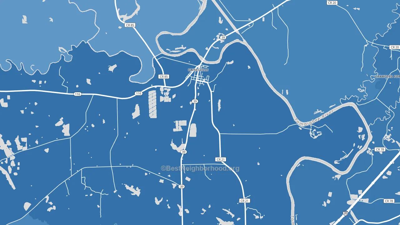 35464, AL block-group political-lean map