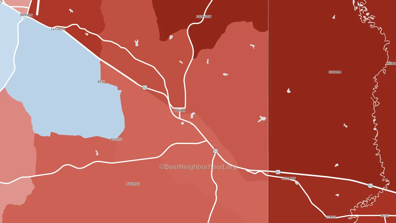 35466, AL block-group political-lean map