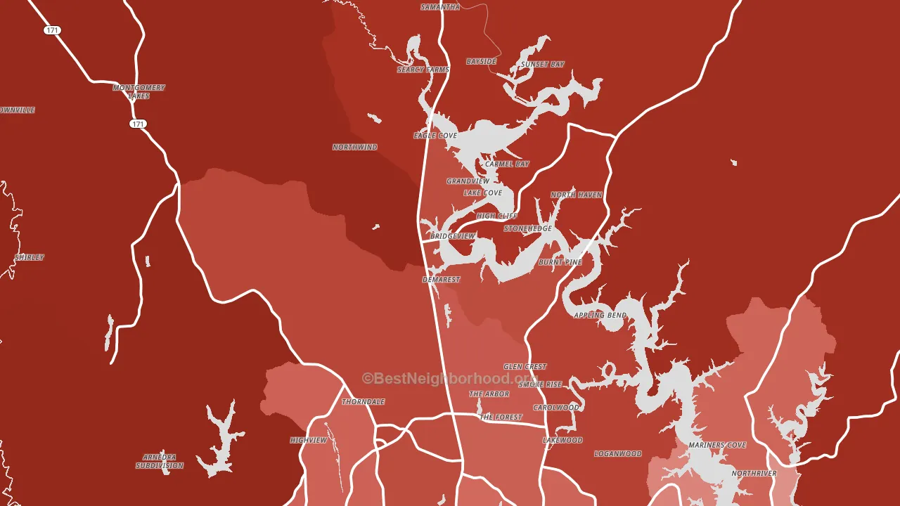 35475, AL block-group political-lean map