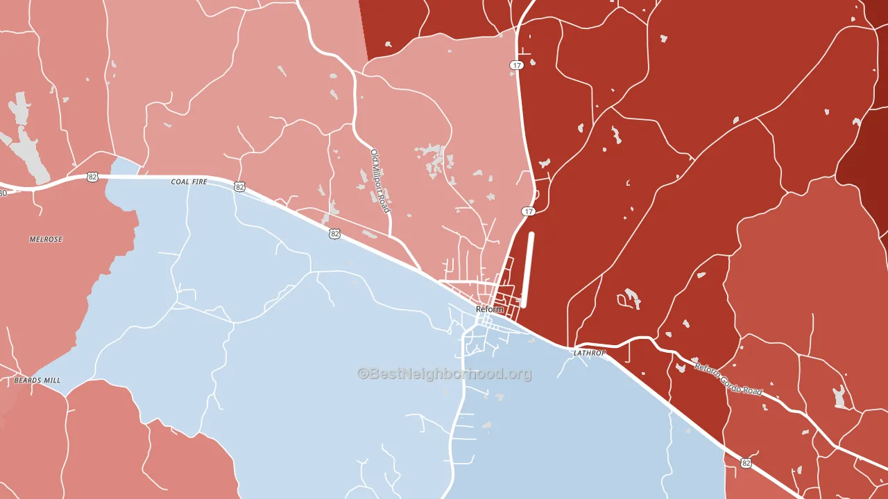 35481, AL block-group political-lean map