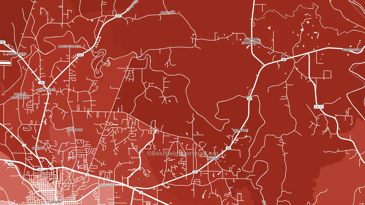 35504, AL block-group political-lean map
