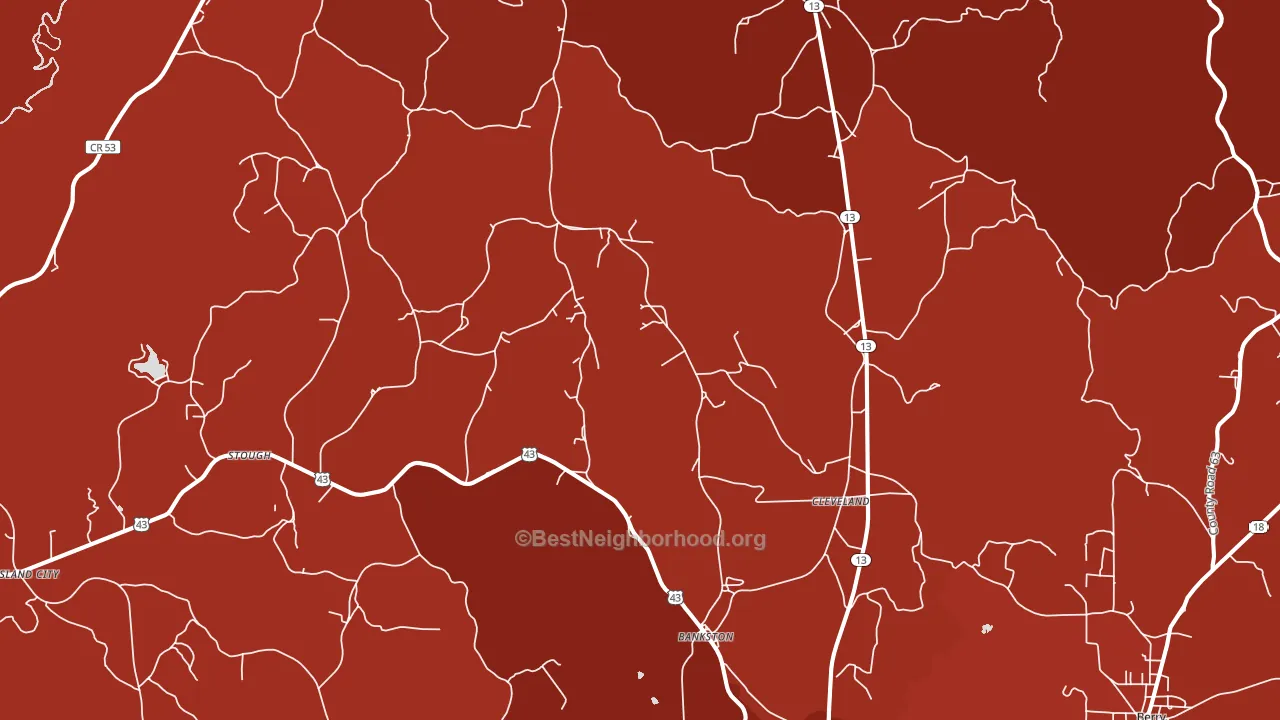 35542, AL block-group political-lean map