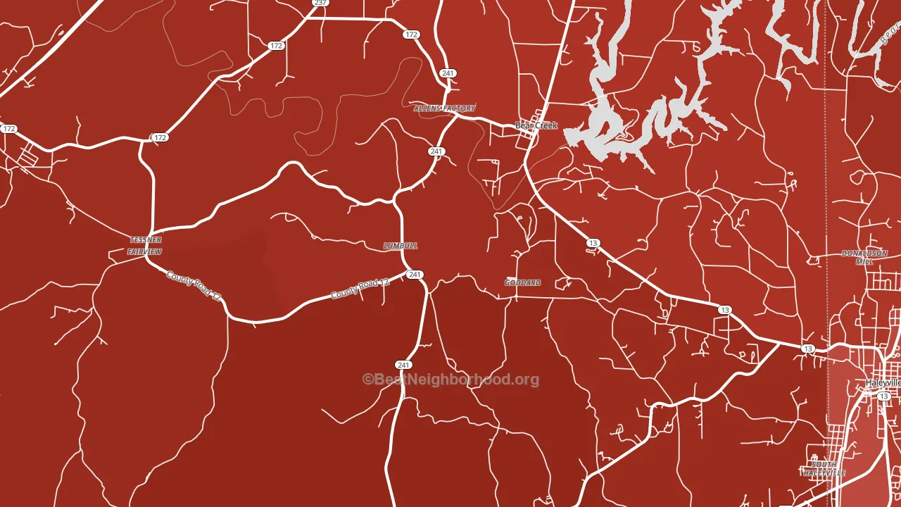35543, AL block-group political-lean map
