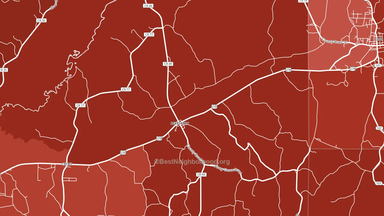 35544, AL block-group political-lean map