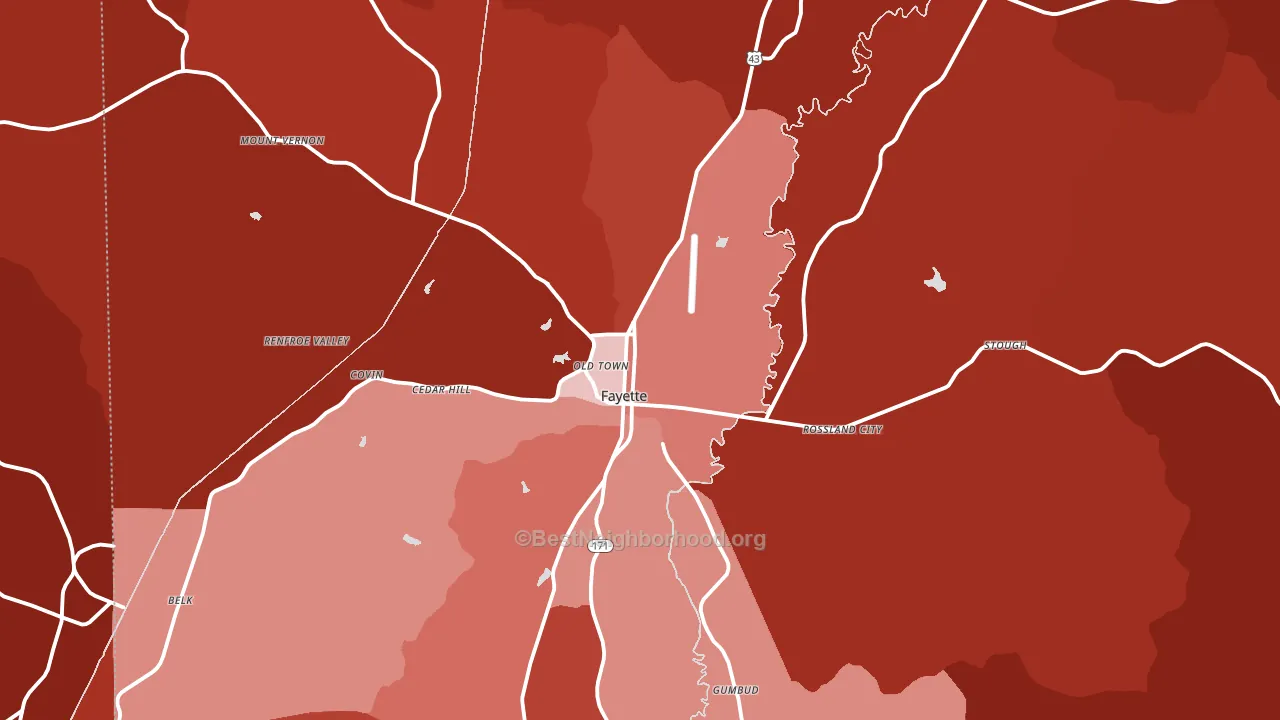 35555, AL block-group political-lean map