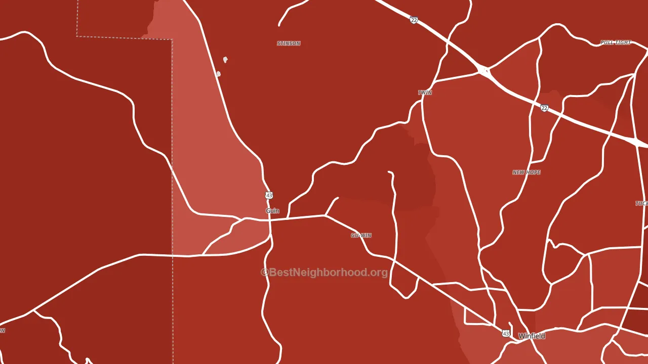 35563, AL block-group political-lean map