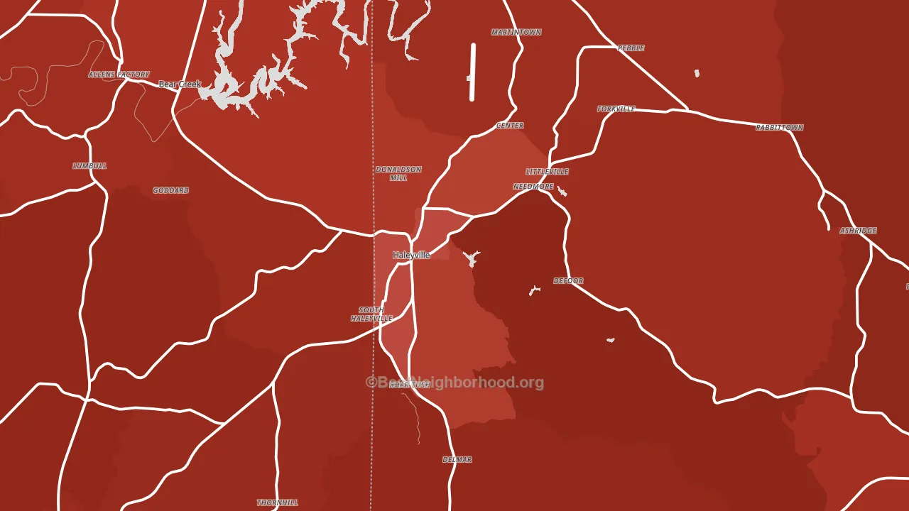 35565, AL block-group political-lean map
