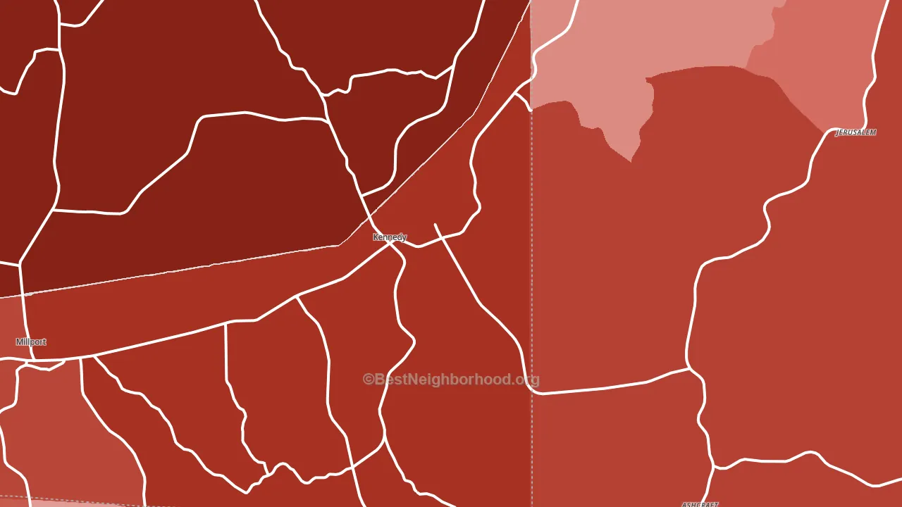 35574, AL block-group political-lean map