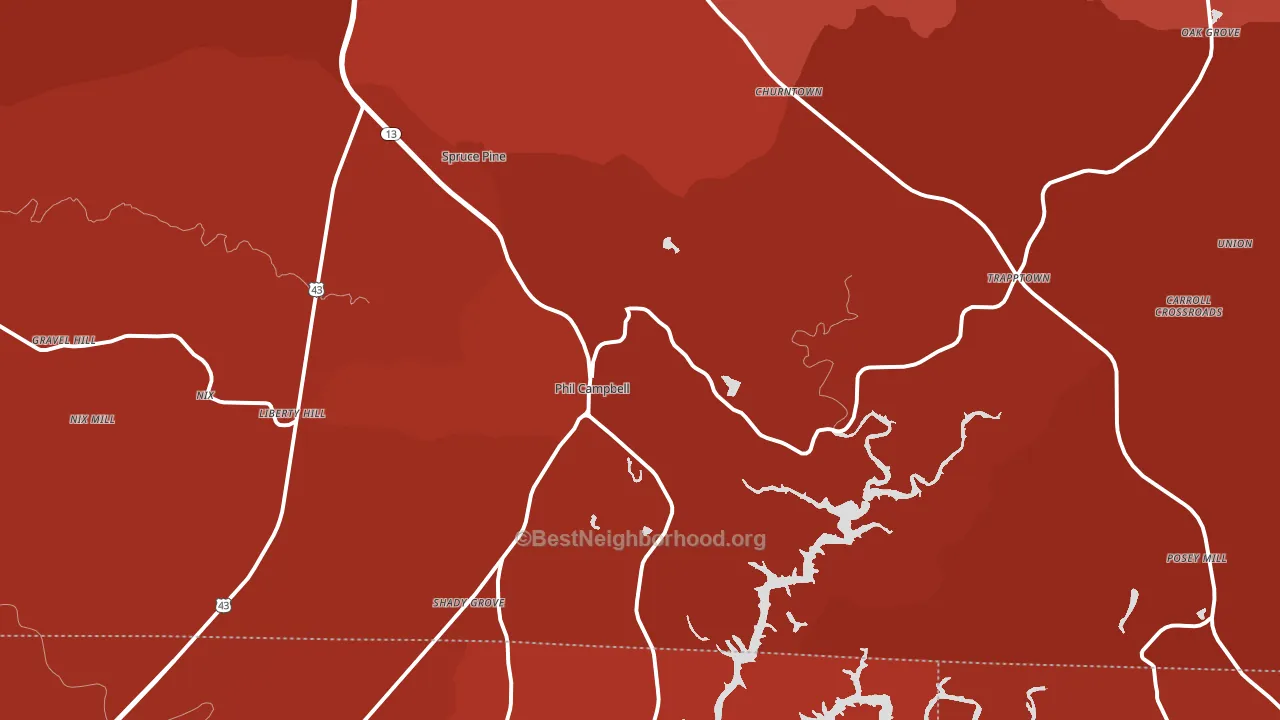 35581, AL block-group political-lean map