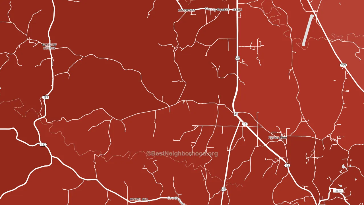35585, AL block-group political-lean map