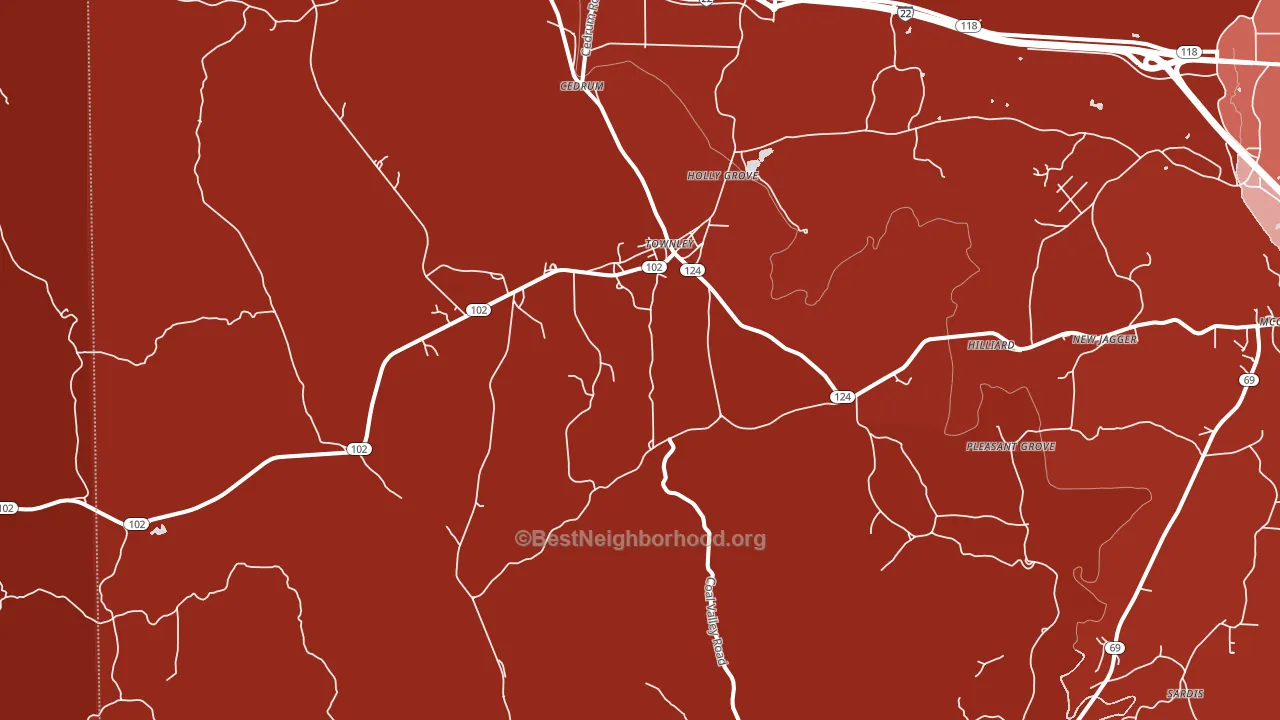 35587, AL block-group political-lean map