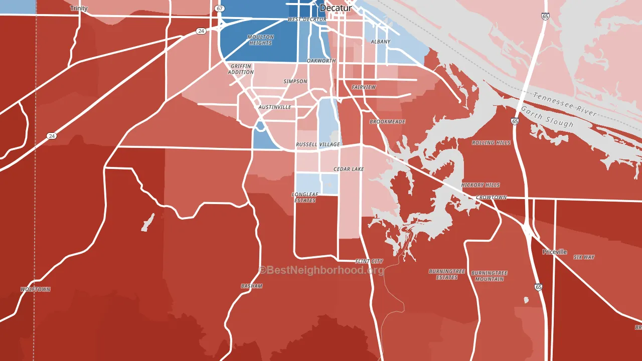 35603, AL block-group political-lean map
