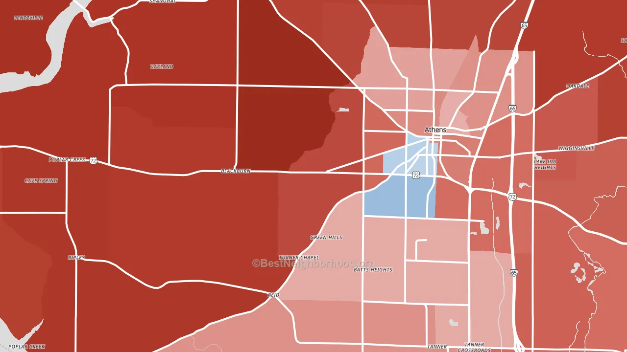 35611, AL block-group political-lean map