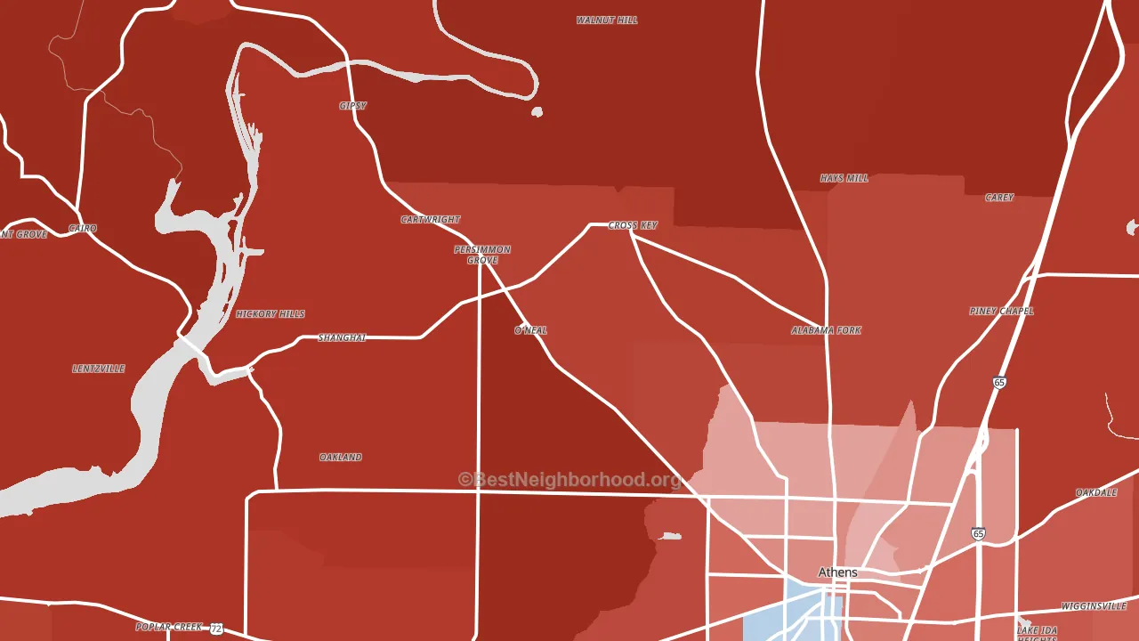 35614, AL block-group political-lean map