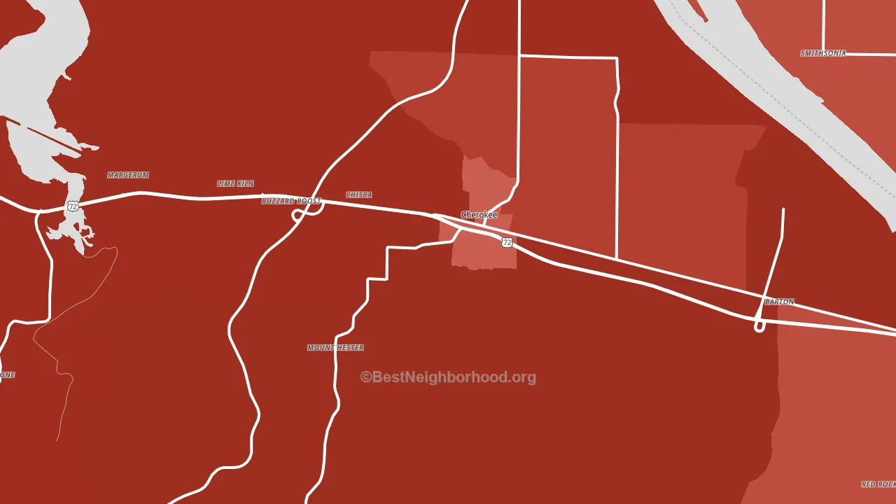 35616, AL block-group political-lean map