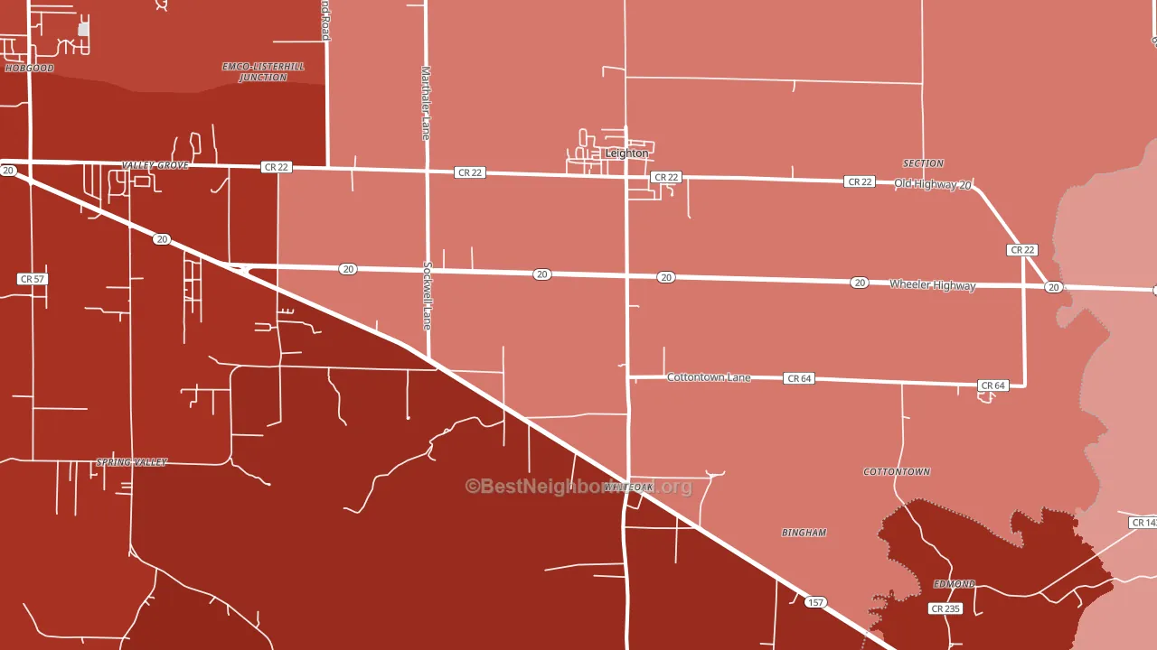35646, AL block-group political-lean map