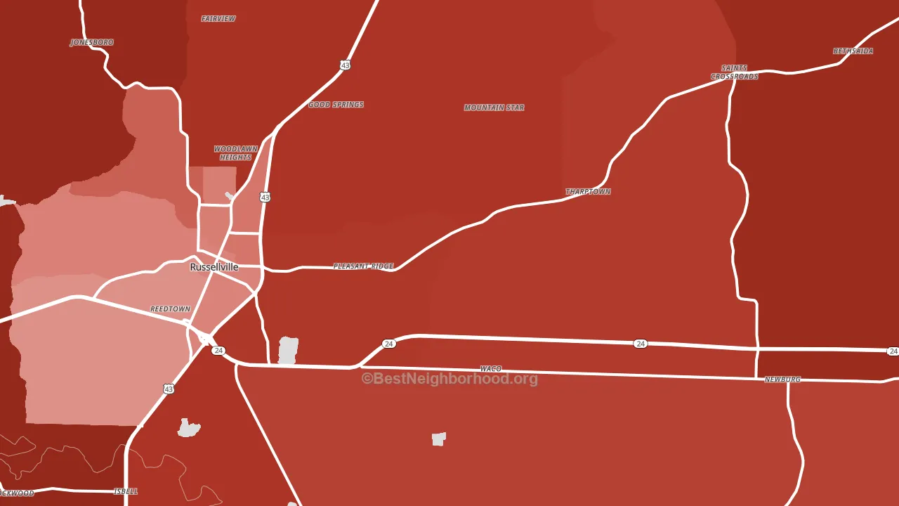 35654, AL block-group political-lean map