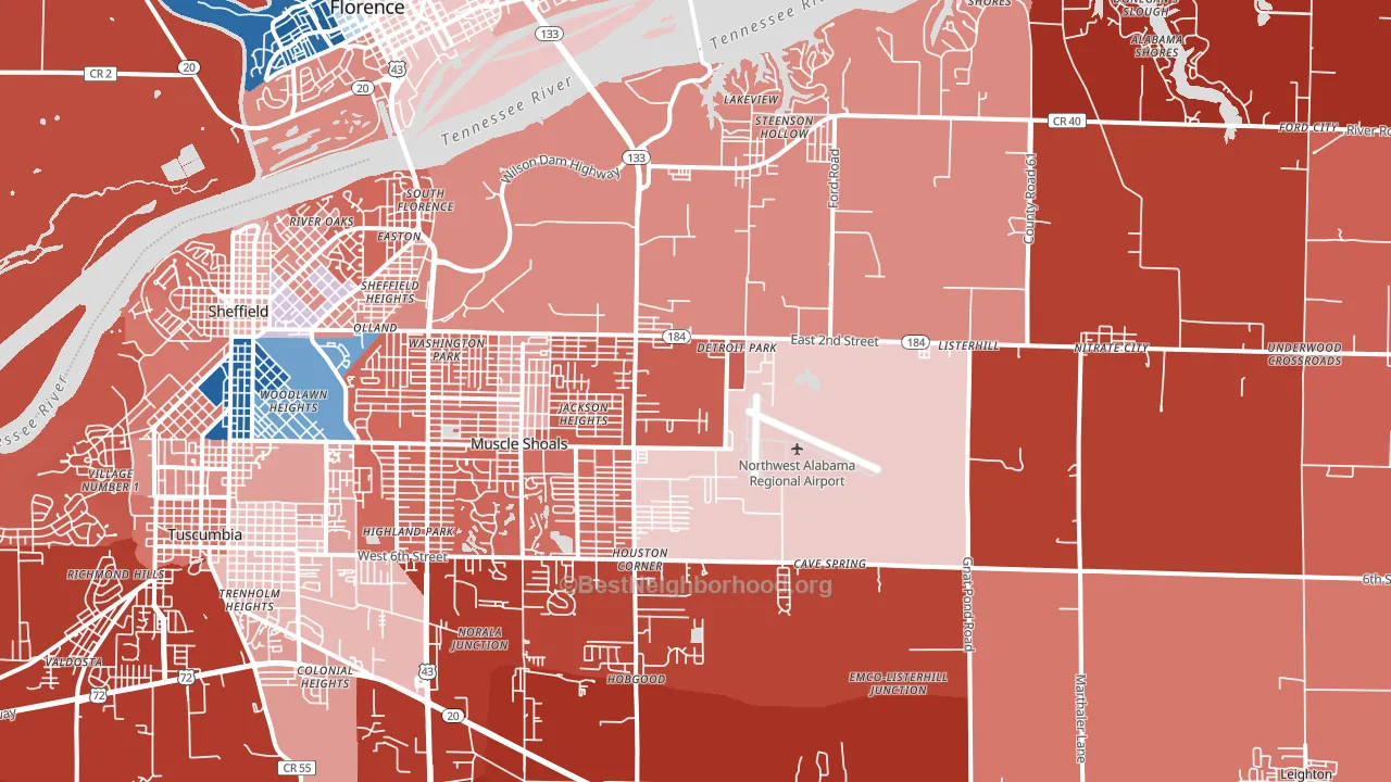 35661, AL block-group political-lean map