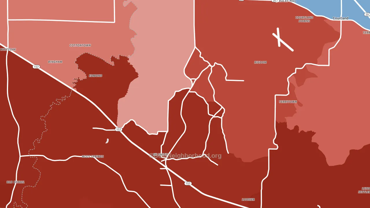 35672, AL block-group political-lean map